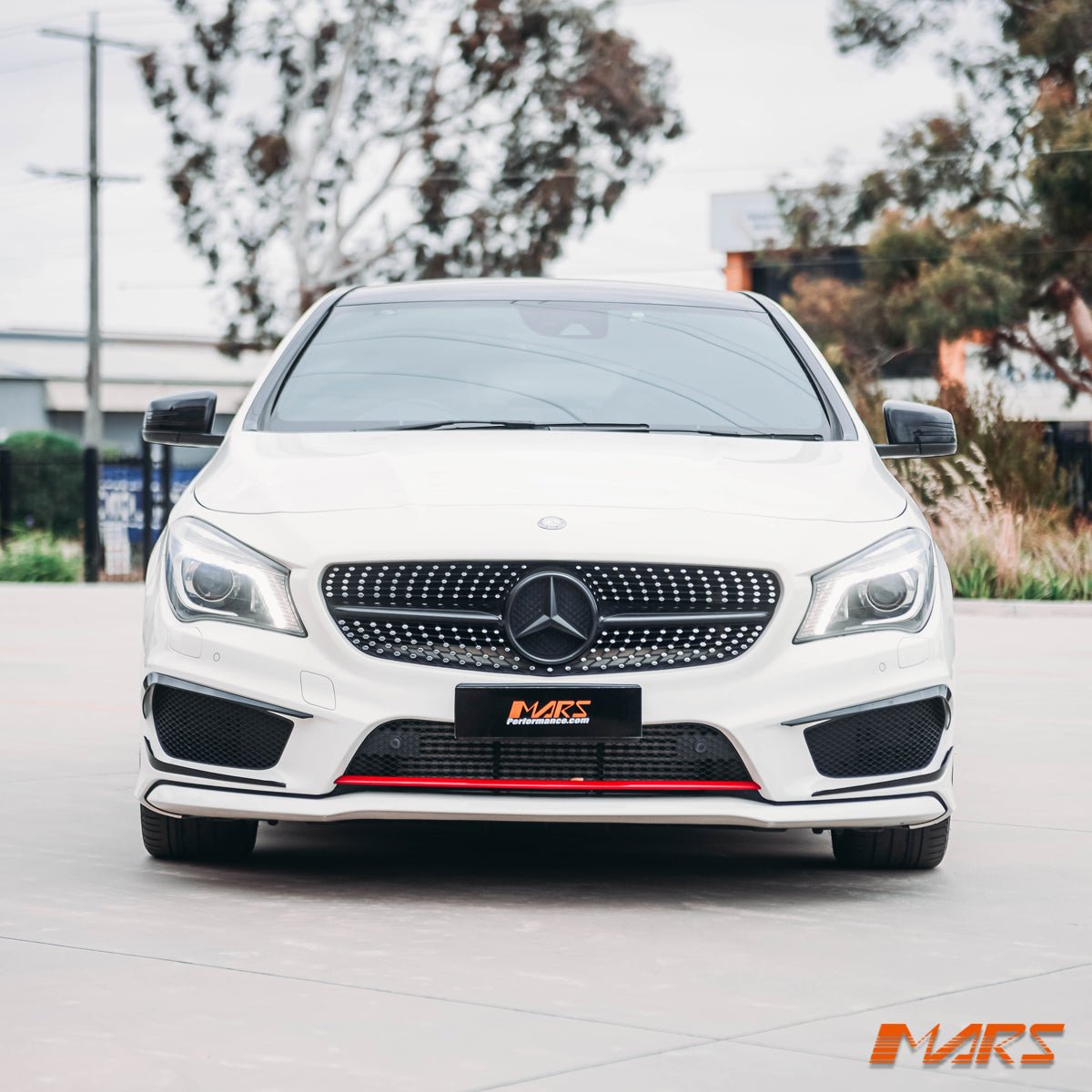 Gloss Black Front bumper bar Canard Blades Bodykit for Mercedes - Benz CLA Class C117 X117 Sport Package & CLA45 AMG 2013 - 2016 - Mars Performance