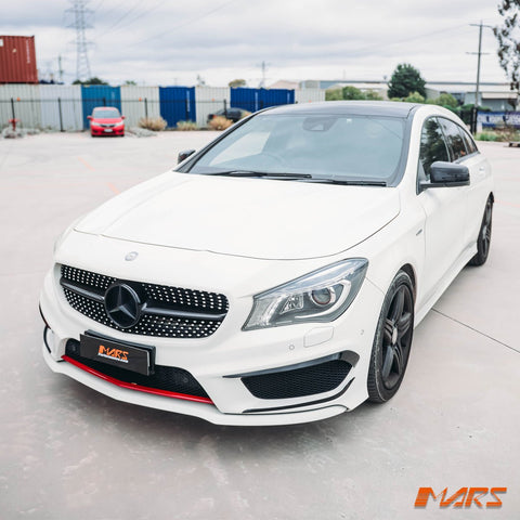 Gloss Black Front bumper bar Canard Blades Bodykit for Mercedes - Benz CLA Class C117 X117 Sport Package & CLA45 AMG 2013 - 2016 - Mars Performance