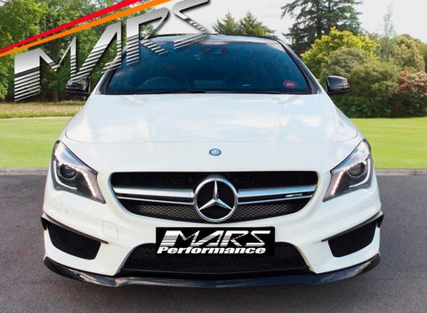 Gloss Black Front bumper bar Canard Blades for Mercedes - Benz CLA Class C117 X117 AMG Package & CLA45 AMG MY13 - MY16 - Mars Performance