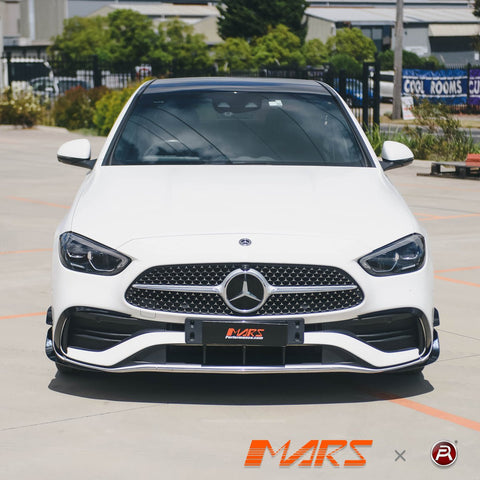 Gloss Black Front Bumper Bar Side Blade Canards Bodykit for Mercedes - Benz C - Class W206 with AMG Sport Bumper Bar & C43 2022 - 2025 - Mars Performance