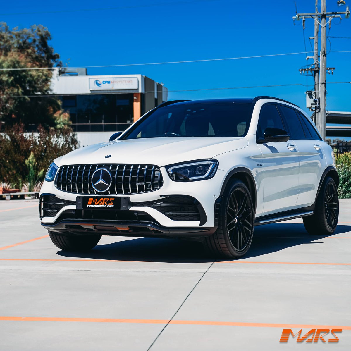 Gloss Black Front Bumper Bar Side Vent Cover Blade for Mercedes - Benz GLC - Class 2019 - 2023 X253 Hatch / C253 Coupe & GLC43 AMG Bodykit - Mars Performance