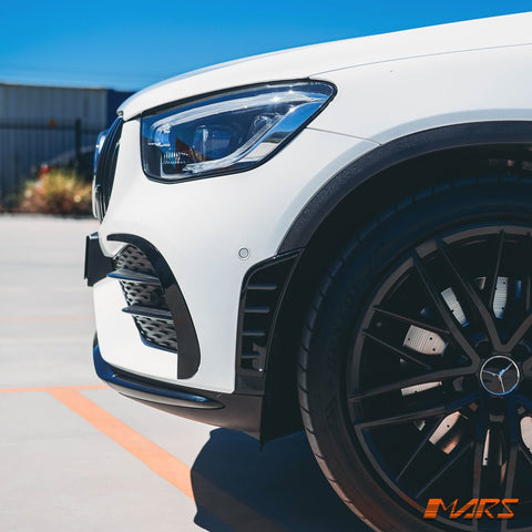 Gloss Black Front Bumper Bar Side Vent Cover Blade for Mercedes - Benz GLC - Class 2019 - 2023 X253 Hatch / C253 Coupe & GLC43 AMG Bodykit - Mars Performance