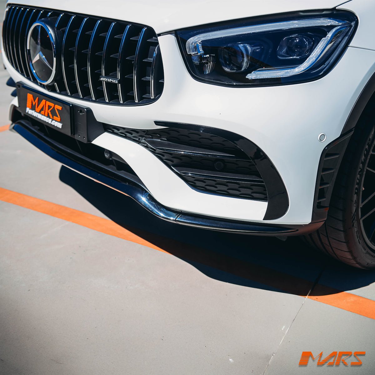 Gloss Black Front Bumper Bar Side Vent Cover Blade for Mercedes - Benz GLC - Class 2019 - 2023 X253 Hatch / C253 Coupe & GLC43 AMG Bodykit - Mars Performance