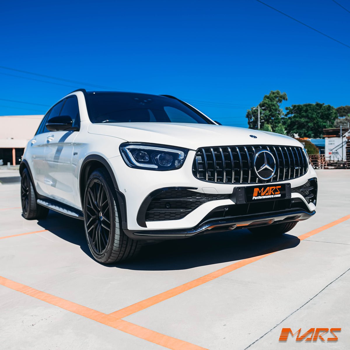Gloss Black Front Bumper Bar Side Vent Cover Blade for Mercedes - Benz GLC - Class 2019 - 2023 X253 Hatch / C253 Coupe & GLC43 AMG Bodykit - Mars Performance
