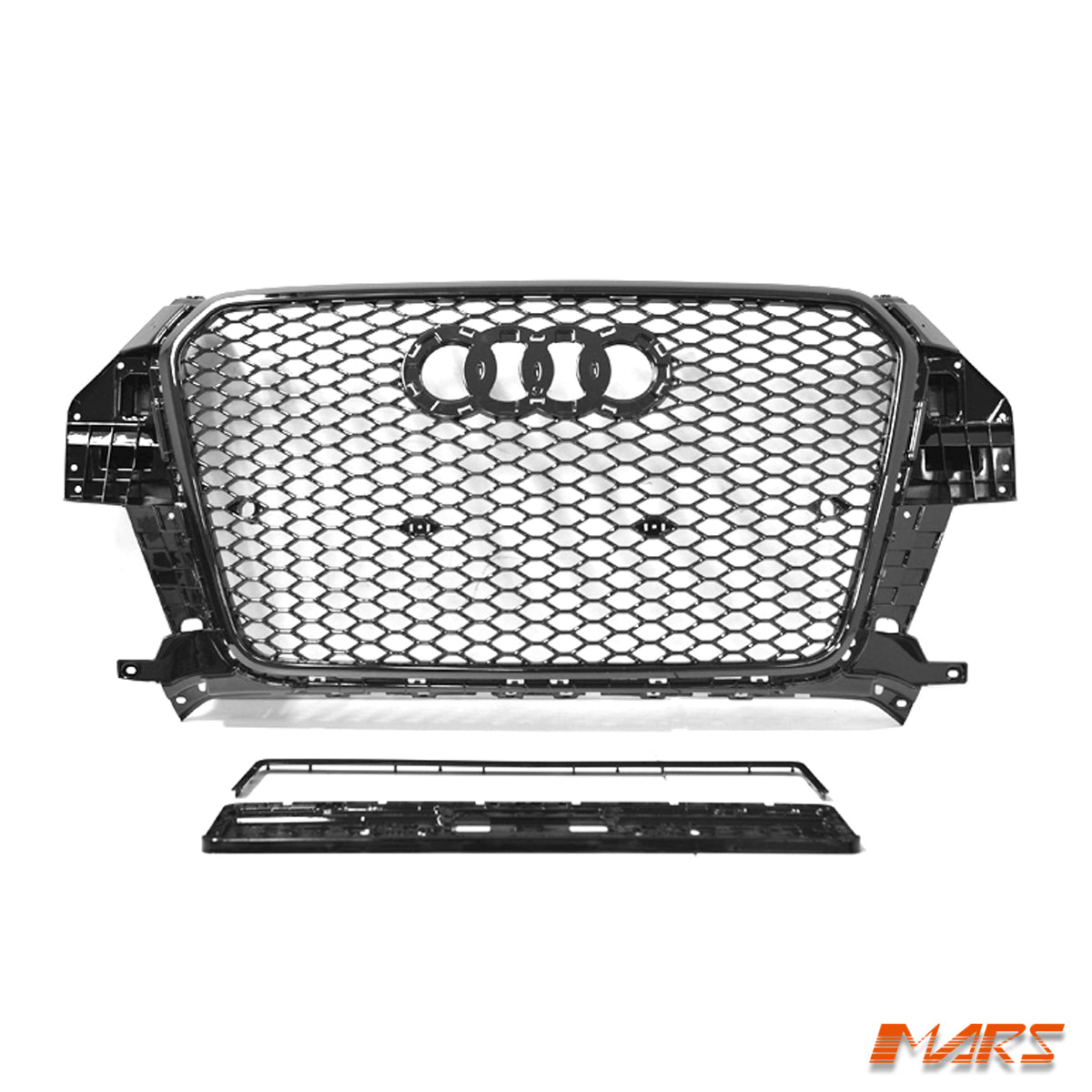 Gloss Black Honeycomb RS - Q3 Style Front Bumper Bar Grille Grill Bodykit for AUDI Q3 8U 2012 - 2014 - Mars Performance