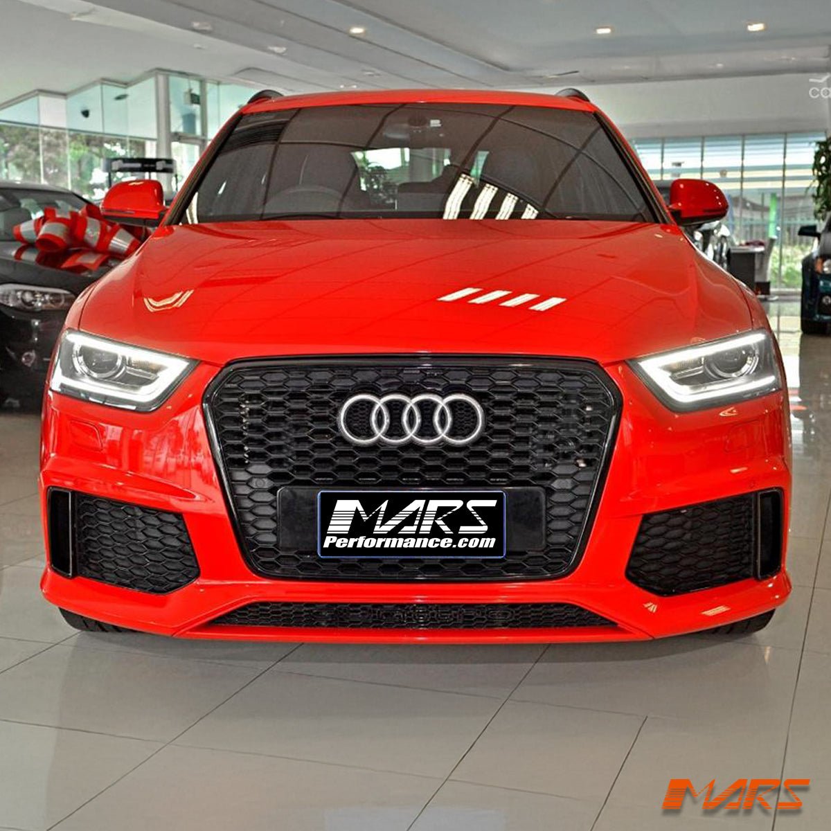 Gloss Black Honeycomb RS - Q3 Style Front Bumper Bar Grille Grill Bodykit for AUDI Q3 8U 2012 - 2014 - Mars Performance
