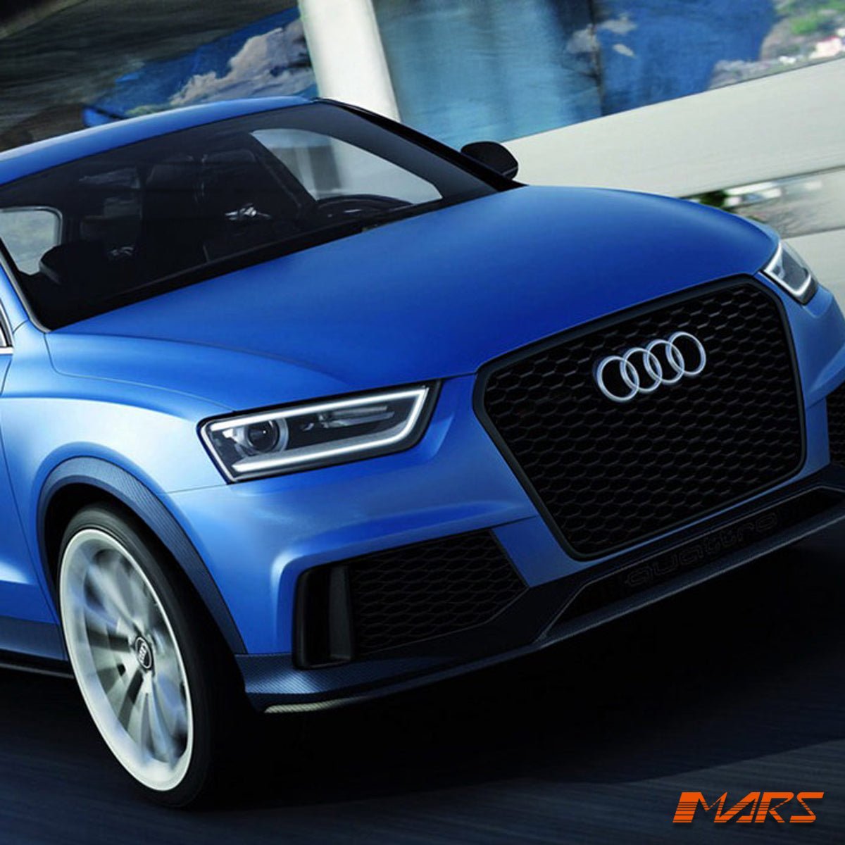 Gloss Black Honeycomb RS - Q3 Style Front Bumper Bar Grille Grill Bodykit for AUDI Q3 8U 2012 - 2014 - Mars Performance