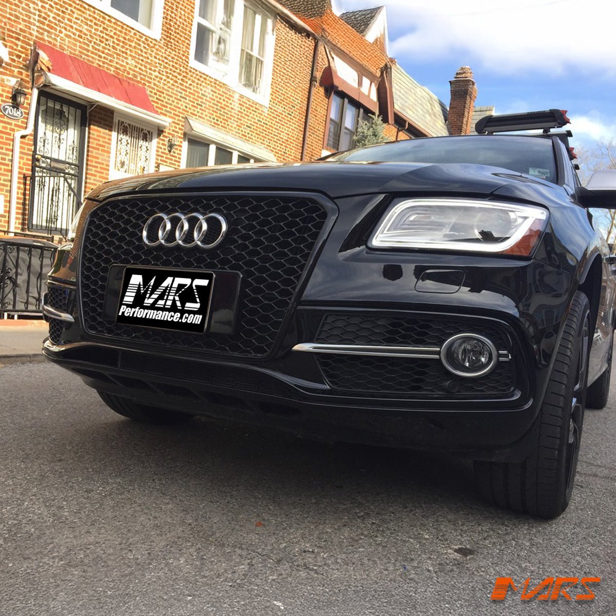 Gloss Black Honeycomb RS - Q5 Style Front Bumper Bar Grille Grill Bodykit for AUDI Q5 8R 2013 - 2016 - Mars Performance