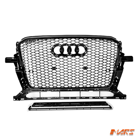 Gloss Black Honeycomb RS - Q5 Style Front Bumper Bar Grille Grill Bodykit for AUDI Q5 8R 2013 - 2016 - Mars Performance