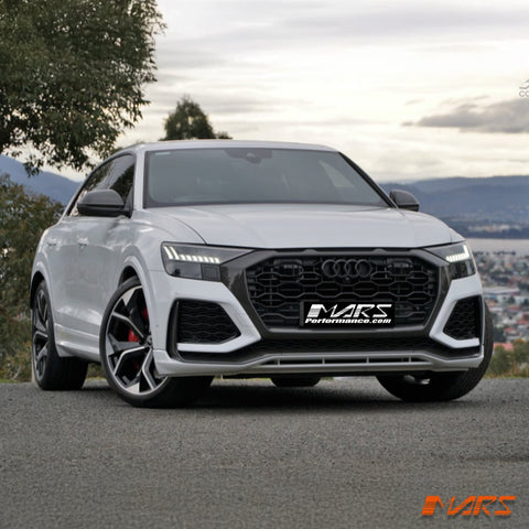 Gloss Black Honeycomb RS - Q8 Style Front Bumper Bar Grille Grill Bodykit for AUDI Q8 SQ8 F1 2019 - 2023 - Mars Performance