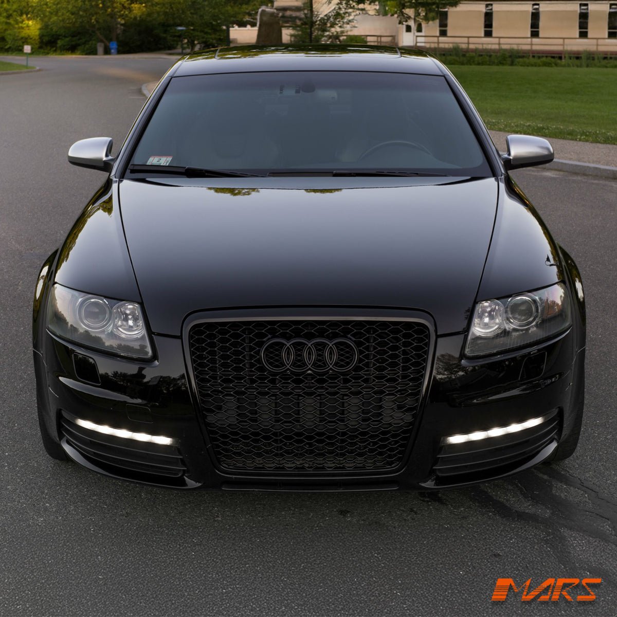 Gloss Black Honeycomb RS Style Front Bumper Bar Grille Grill Bodykit for AUDI A6 4F C6 2004 - 2011 - Mars Performance