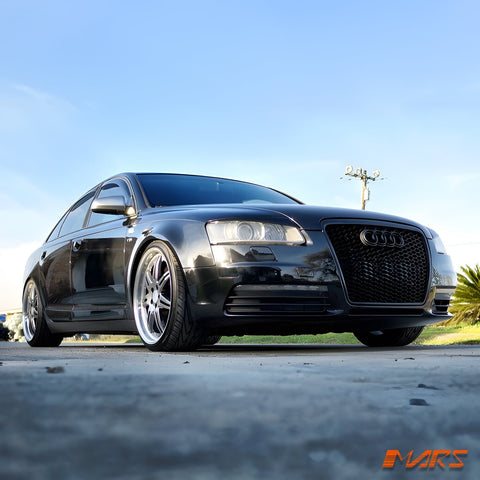 Gloss Black Honeycomb RS Style Front Bumper Bar Grille Grill Bodykit for AUDI A6 4F C6 2004 - 2011 - Mars Performance
