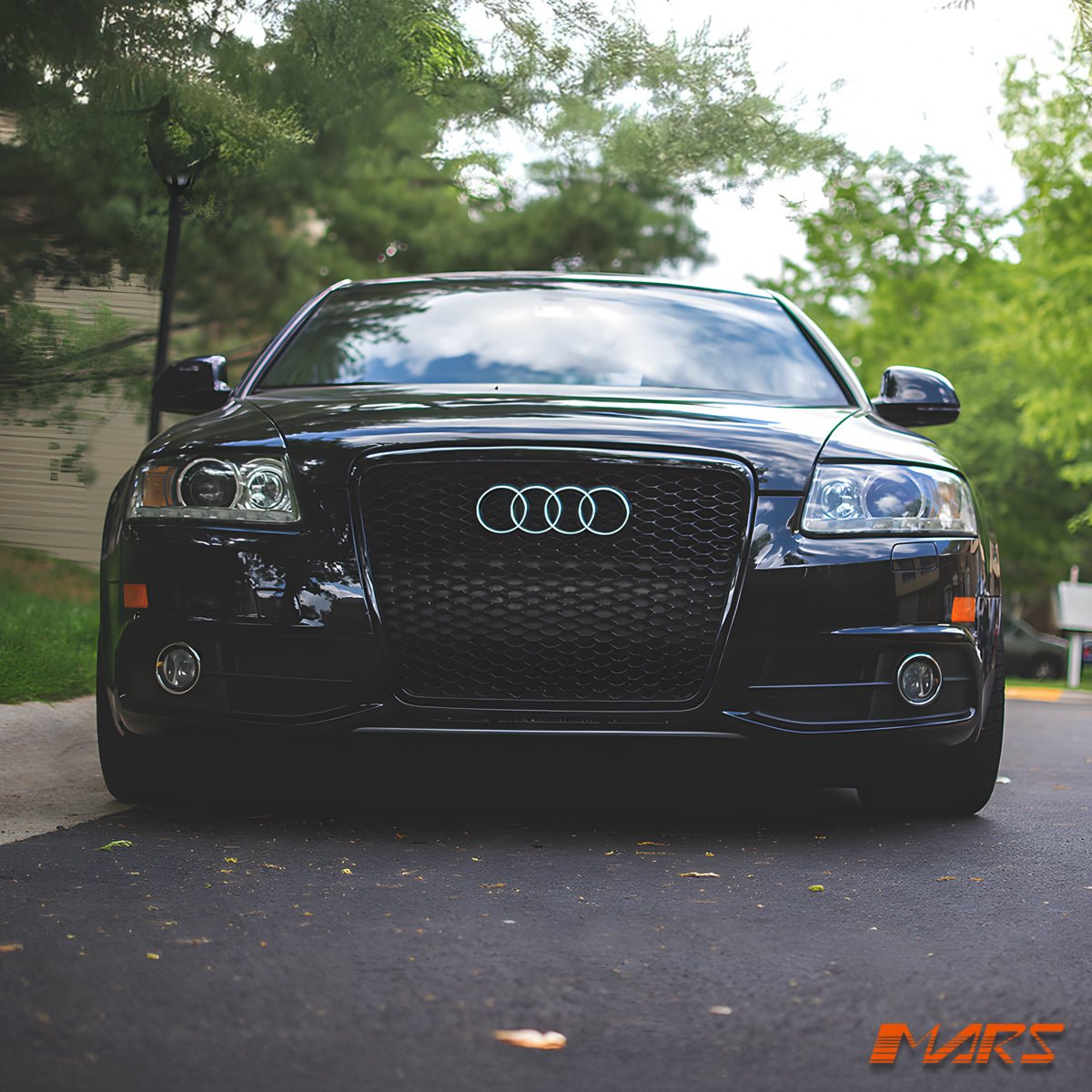 Gloss Black Honeycomb RS Style Front Bumper Bar Grille Grill Bodykit for AUDI A6 4F C6 2004 - 2011 - Mars Performance