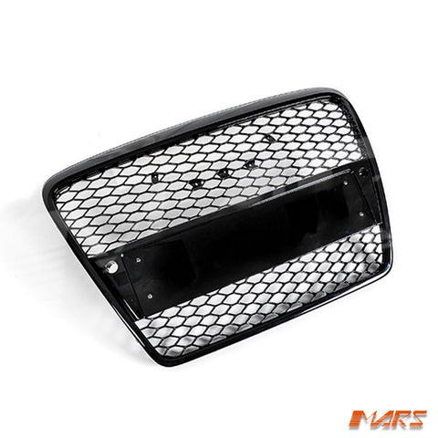 Gloss Black Honeycomb RS Style Front Bumper Bar Grille Grill Bodykit for AUDI A6 4F C6 2004 - 2011 - Mars Performance