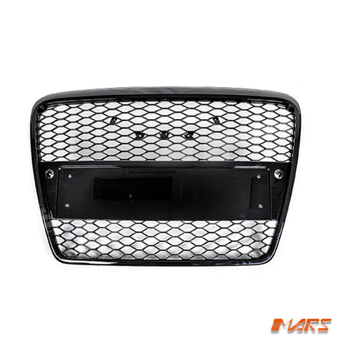 Gloss Black Honeycomb RS Style Front Bumper Bar Grille Grill Bodykit for AUDI A6 4F C6 2004 - 2011 - Mars Performance