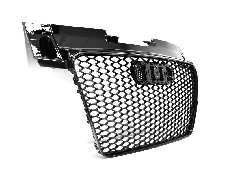 Gloss Black Honeycomb RS - TT Style Front Bumper Bar Grille Grill Bodykit for AUDI TT 8J 2006 - 2014 - Mars Performance
