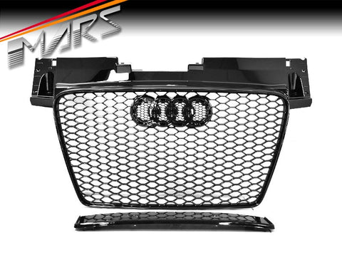 Gloss Black Honeycomb RS - TT Style Front Bumper Bar Grille Grill Bodykit for AUDI TT 8J 2006 - 2014 - Mars Performance