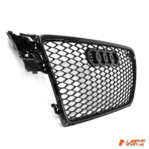 Gloss Black Honeycomb RS4 Style Front Bumper Bar Grille Grill Bodykit for AUDI A4 S4 B8 2009 - 2011 - Mars Performance