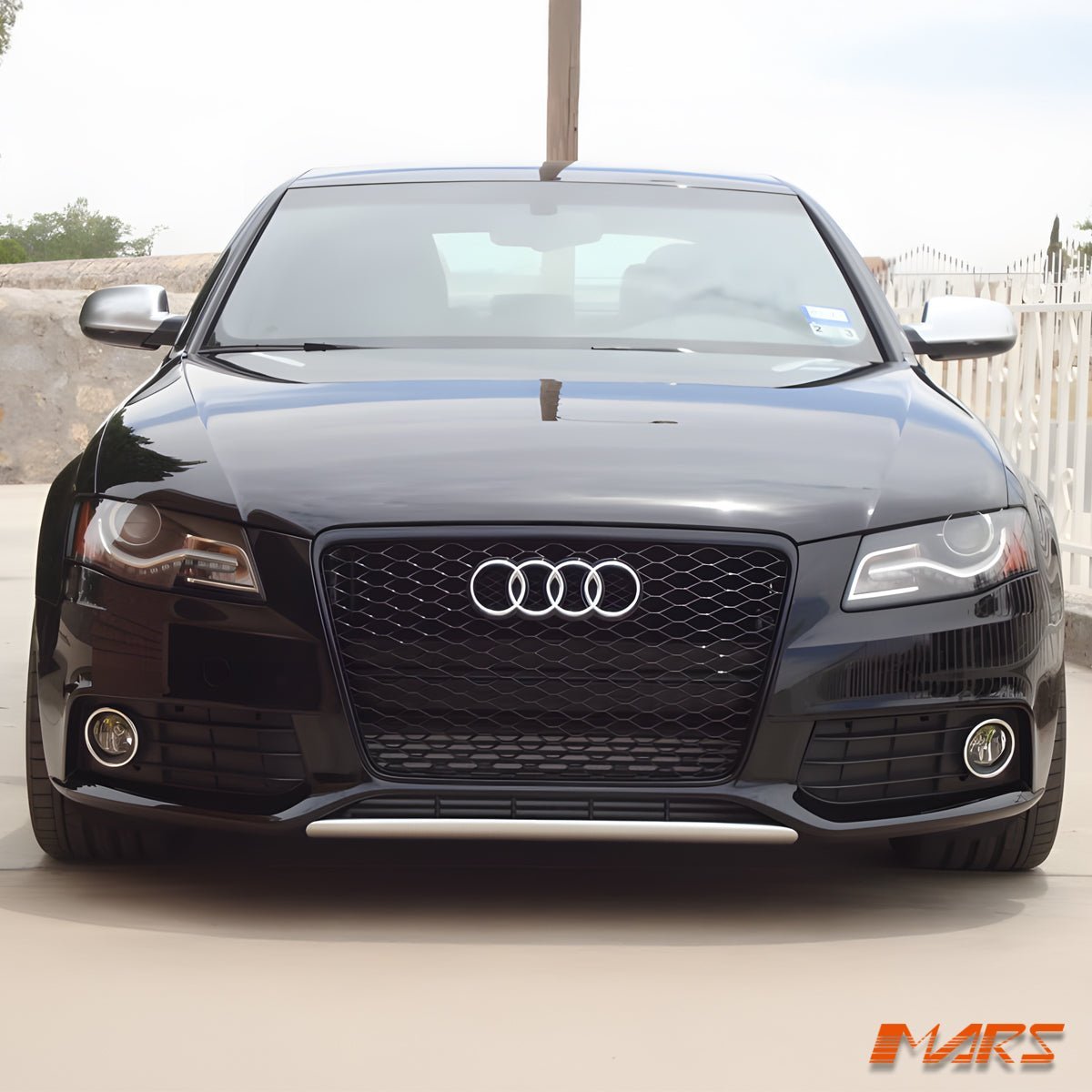 Gloss Black Honeycomb RS4 Style Front Bumper Bar Grille Grill Bodykit for AUDI A4 S4 B8 2009 - 2011 - Mars Performance