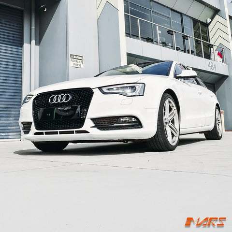 Gloss Black Honeycomb RS5 Style Front Bumper Bar Grille Grill Bodykit for AUDI A5 S5 8T 2013 - 2016 - Mars Performance