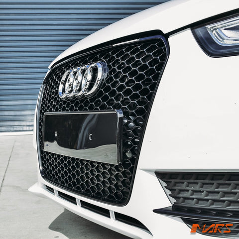 Gloss Black Honeycomb RS5 Style Front Bumper Bar Grille Grill Bodykit for AUDI A5 S5 8T 2013 - 2016 - Mars Performance