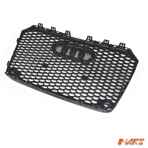 Gloss Black Honeycomb RS5 Style Front Bumper Bar Grille Grill Bodykit for AUDI A5 S5 8T 2013 - 2016 - Mars Performance
