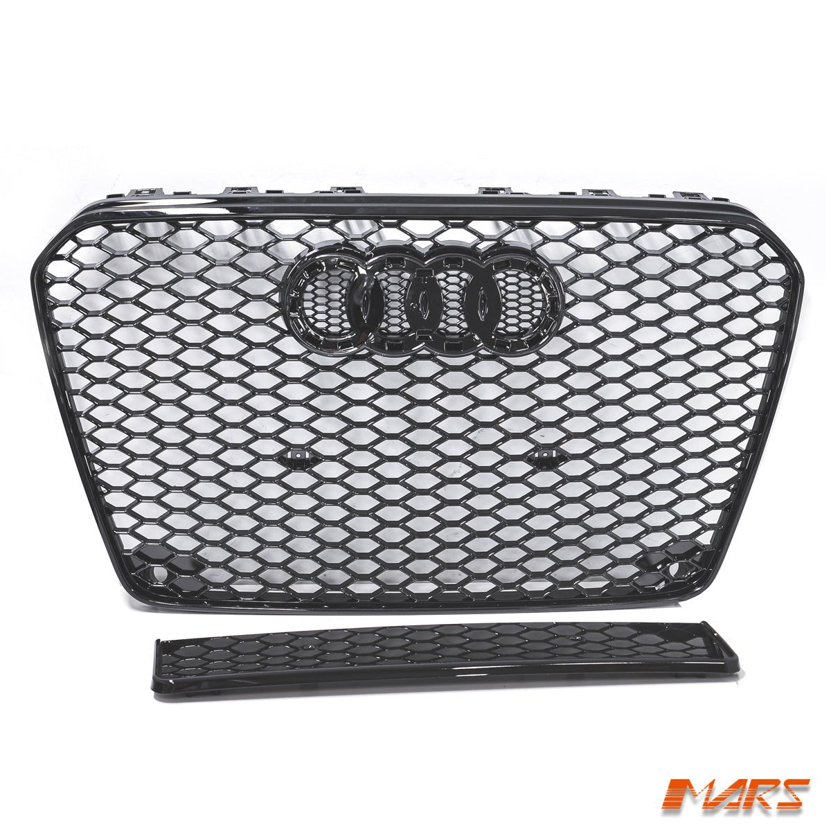 Gloss Black Honeycomb RS5 Style Front Bumper Bar Grille Grill Bodykit for AUDI A5 S5 8T 2013 - 2016 - Mars Performance