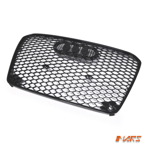 Gloss Black Honeycomb RS5 Style Front Bumper Bar Grille Grill Bodykit for AUDI A5 S5 8T 2013 - 2016 - Mars Performance