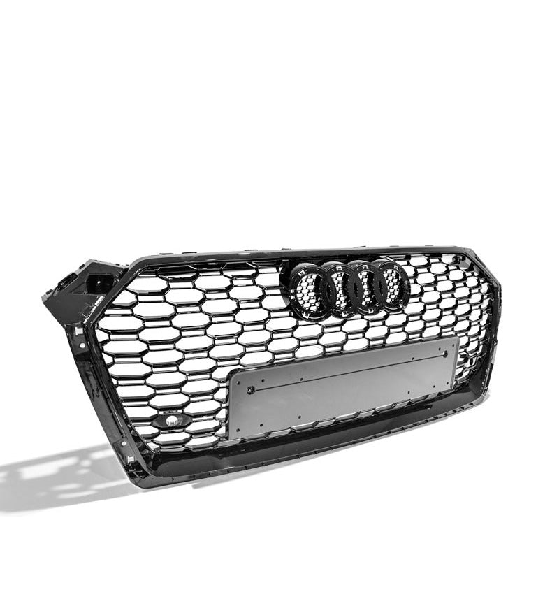 Gloss Black Honeycomb RS5 Style Front Bumper Bar Grille Grill Bodykit for AUDI A5 S5 F5 2016 - 2020 - Mars Performance