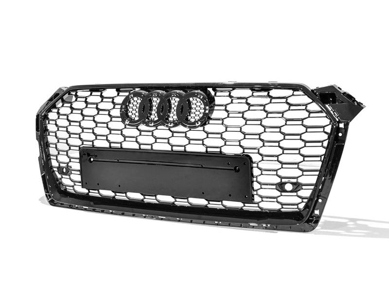 Gloss Black Honeycomb RS5 Style Front Bumper Bar Grille Grill Bodykit for AUDI A5 S5 F5 2016 - 2020 - Mars Performance