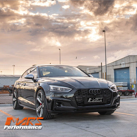 Gloss Black Honeycomb RS5 Style Front Bumper Bar Grille Grill Bodykit for AUDI A5 S5 F5 2016 - 2020 - Mars Performance