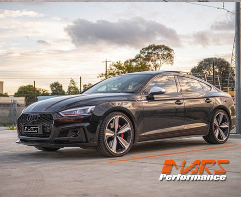 Gloss Black Honeycomb RS5 Style Front Bumper Bar Grille Grill Bodykit for AUDI A5 S5 F5 2016 - 2020 - Mars Performance