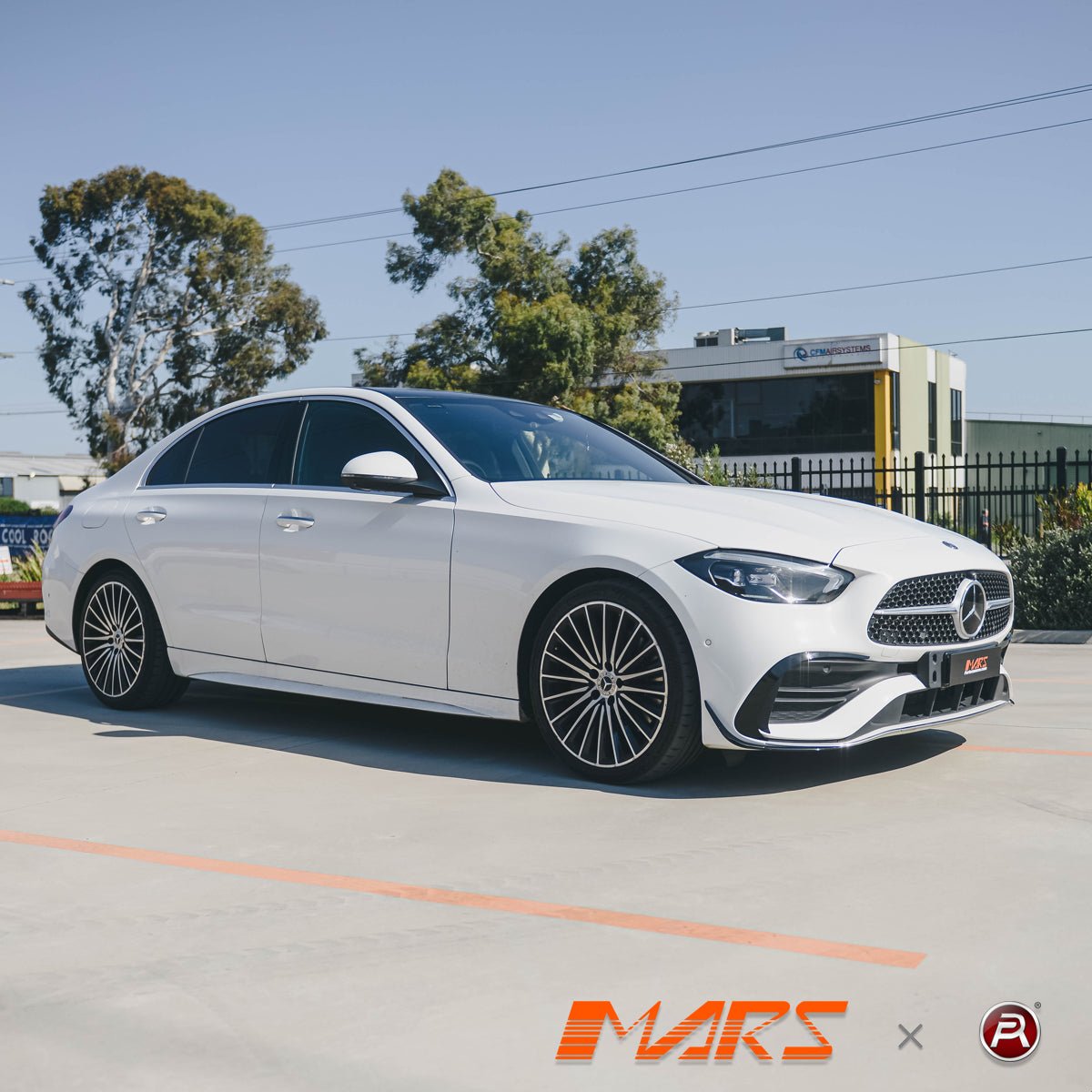 Gloss Black Lower Front Bumper Bar Blade Canards Splitters Bodykit for Mercedes - Benz C - Class W206 with AMG Sport Bumper Bar & C43 2022 - 2025 - Mars Performance
