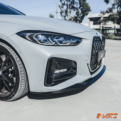 Gloss Black M Performance Style Front bar lip spoiler Bodykit for BMW 4 Series G22 G23 M Sport bumper - Mars Performance