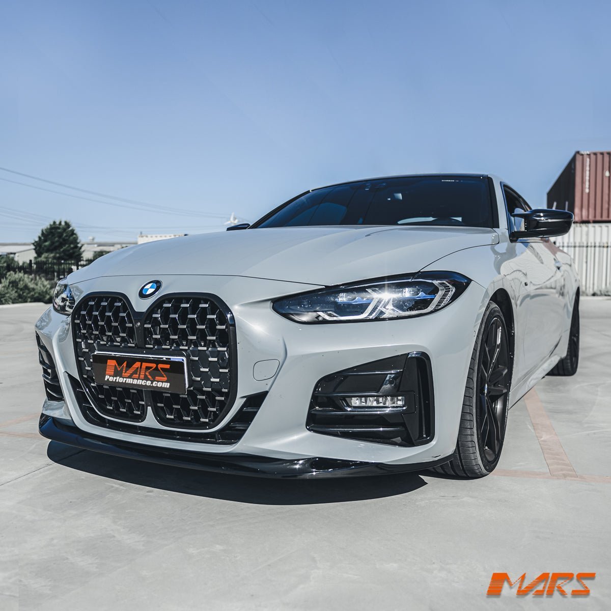 Gloss Black M Performance Style Front bar lip spoiler Bodykit for BMW 4 Series G22 G23 M Sport bumper - Mars Performance