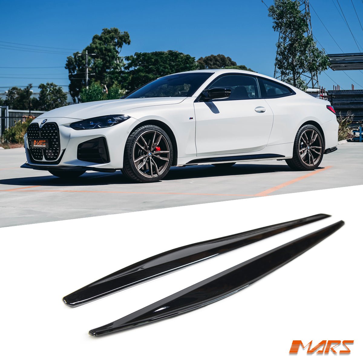 Gloss Black M Performance Style Lower Side Skirts Trim Bodykit for BMW 4 Series G22 G23 M Sport - Mars Performance