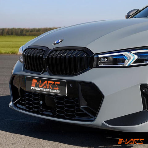 Gloss Black M Sport Style Front Bumper Bar Grill Grille Bodykit for BMW 3 - Series G20 Sedan & G21 Wagon, LCI 2022 - 2024 - Mars Performance