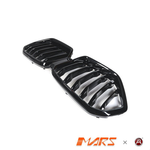 Gloss Black M Sport Style Front Bumper Bar Kidney Grille Grill Bodykit for BMW X6 G06 2019 - 2023 Pre LCI - Mars Performance