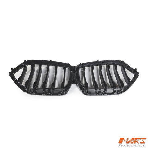 Gloss Black M Sport Style Front Bumper Bar Kidney Grille Grill Bodykit for BMW X6 G06 2019 - 2023 Pre LCI - Mars Performance