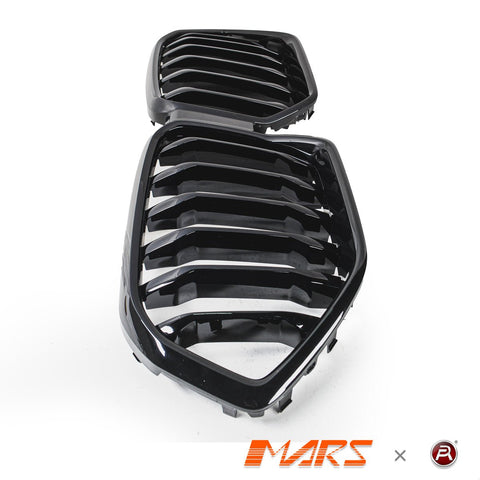 Gloss Black M Sport Style Front Bumper Bar Kidney Grille Grill Bodykit for BMW X6 G06 2019 - 2025 - Mars Performance