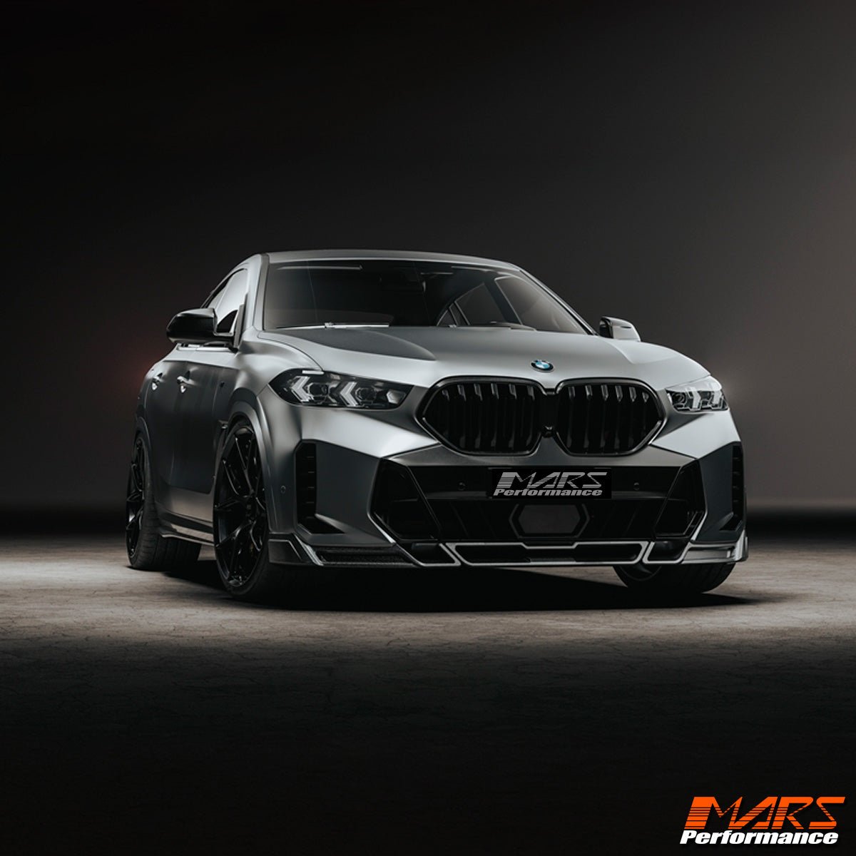 Gloss Black M Sport Style Front Bumper Bar Kidney Grille Grill Bodykit for BMW X6 G06 2019 - 2025 - Mars Performance