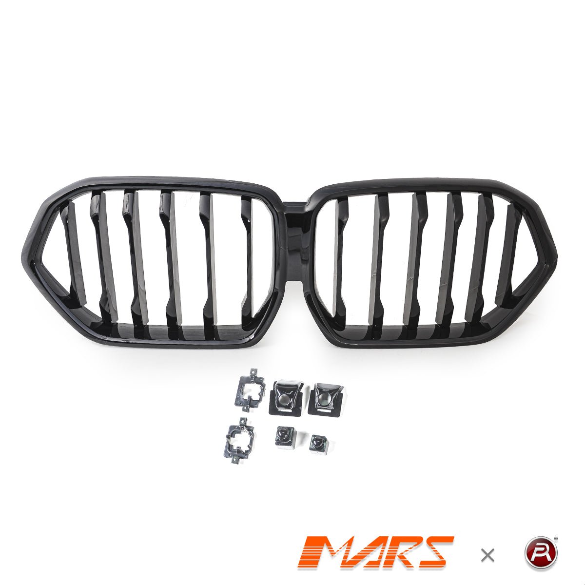 Gloss Black M Sport Style Front Bumper Bar Kidney Grille Grill Bodykit for BMW X6 G06 2019 - 2025 - Mars Performance
