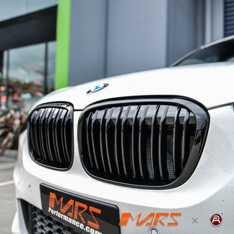 Gloss Black M Style Front Bumper bar Kidney Grille Bodykit for BMW X1 F48 Pre LCI 2015 - 2019 - Mars Performance