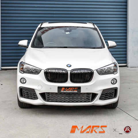 Gloss Black M Style Front Bumper bar Kidney Grille Bodykit for BMW X1 F48 Pre LCI 2015 - 2019 - Mars Performance
