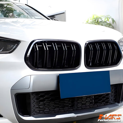 Gloss Black M Style Front Bumper bar Kidney Grille Grill Bodykit for BMW X2 F39 2017 - 2022 - Mars Performance