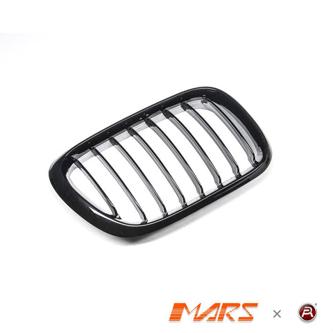 Passenger Side Black & Chrome Grille For 2000-2003 BMW X5 - Right Front, Vertical Billet Style