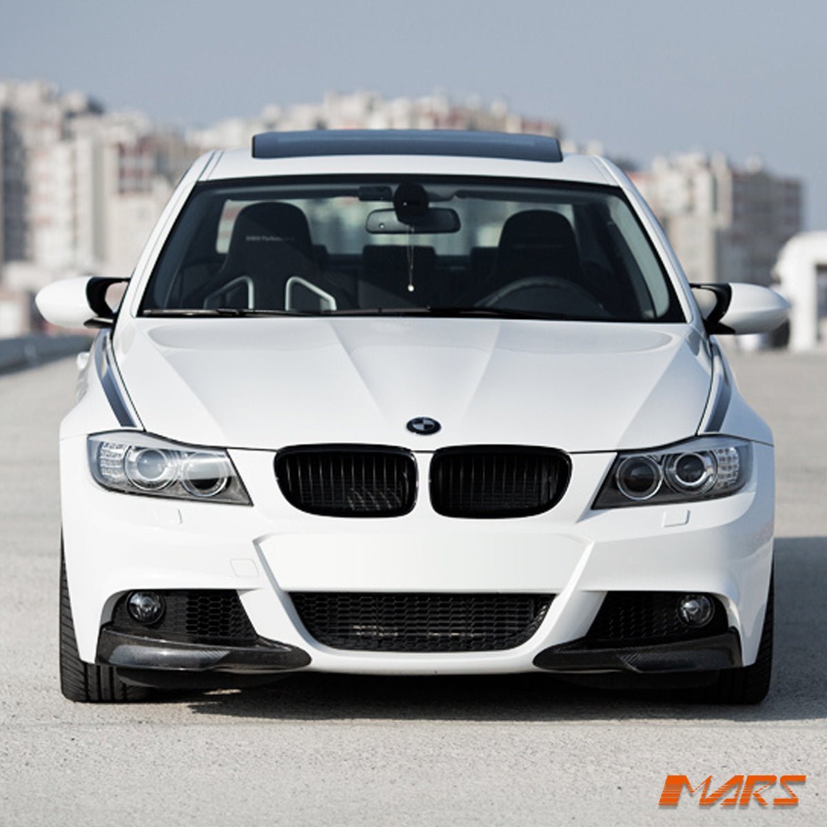 Gloss Black M3 style front bumper bar grill grille bodykit for BMW 3 - Series E90 Sedan & E91 Wagon 2009 - 2011 LCI - Mars Performance