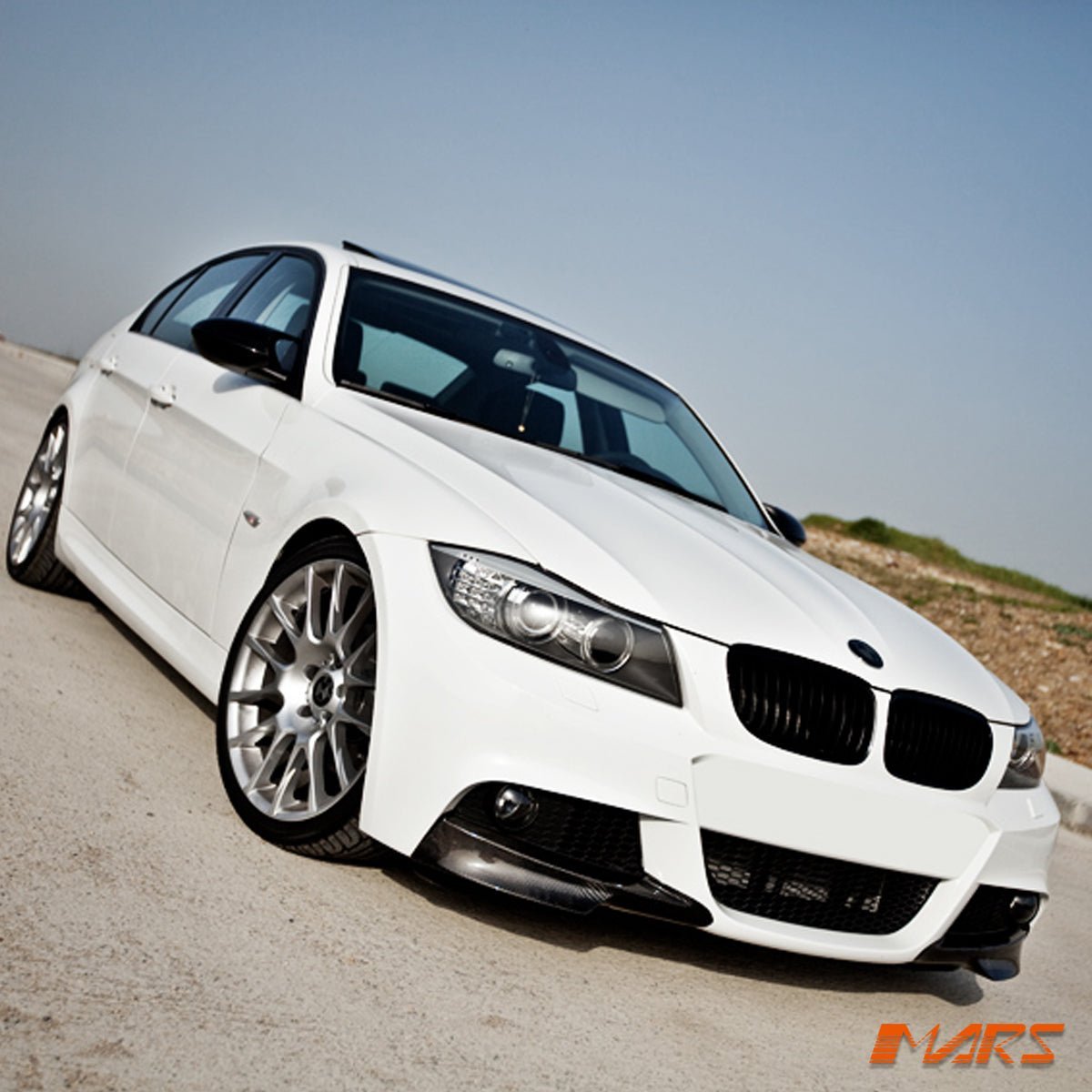 Gloss Black M3 style front bumper bar grill grille bodykit for BMW 3 - Series E90 Sedan & E91 Wagon 2009 - 2011 LCI - Mars Performance