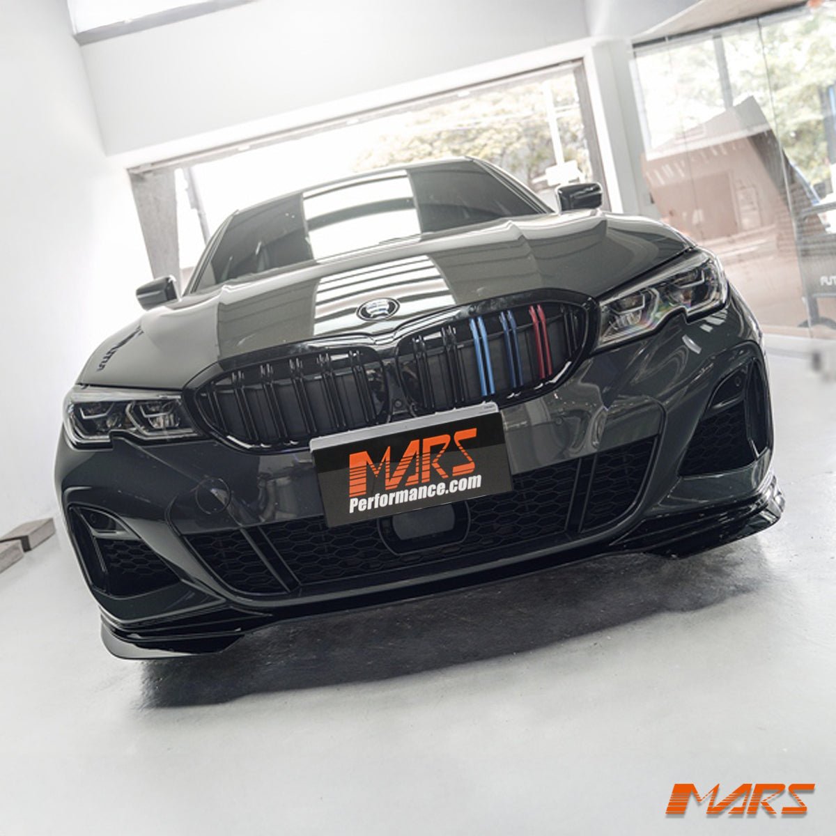 Gloss Black M3 Style Front Bumper Bar Grill Grille Bodykit with 3 colour stripes for BMW 3 - Series G20 Sedan & G21 Wagon, Pre LCI 2018 - 2022 - Mars Performance