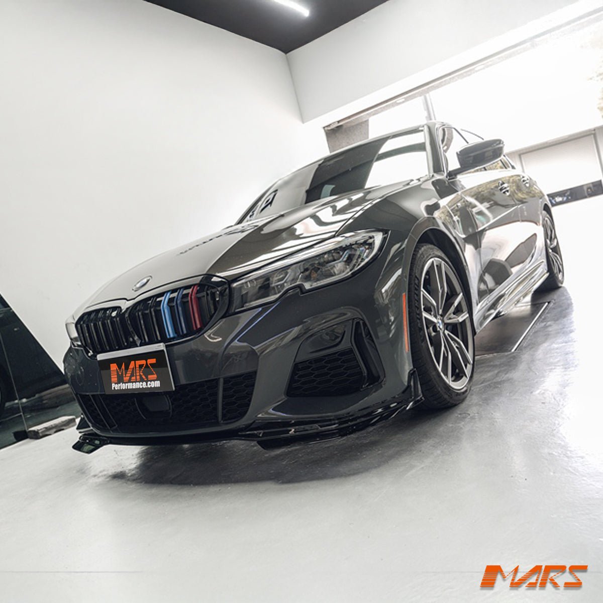 Gloss Black M3 Style Front Bumper Bar Grill Grille Bodykit with 3 colour stripes for BMW 3 - Series G20 Sedan & G21 Wagon, Pre LCI 2018 - 2022 - Mars Performance
